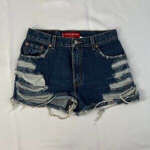 Vintage Levis Ripped Distressed Shorts 550 Relaxed Fit - Size 10 Miss